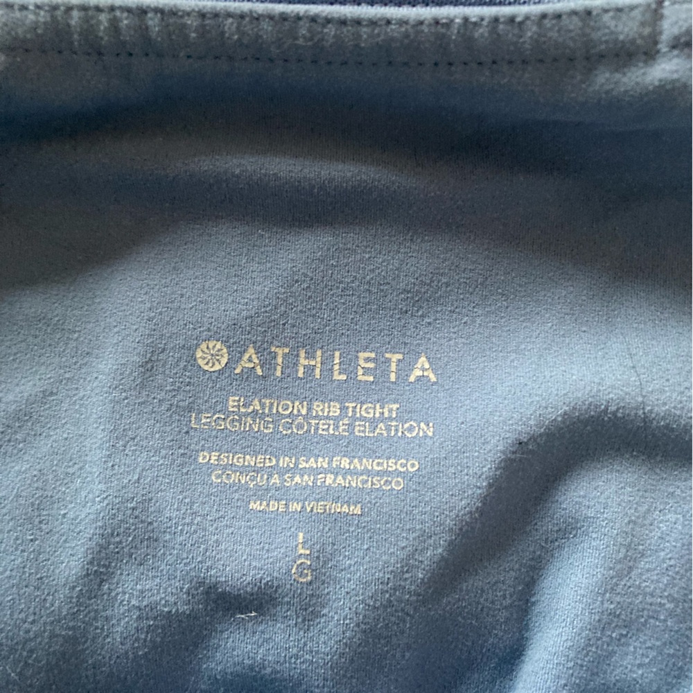 Athleta Elation Rib Leggings in Soft Blue
